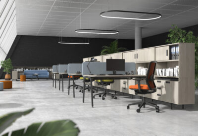 Bureau modulaire avec rangements