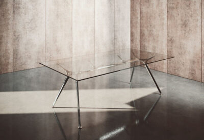 Table de réunion plateau verre