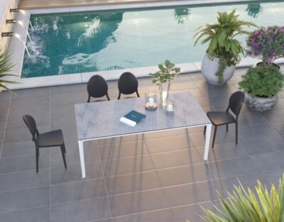 Table de jardin pied alu
