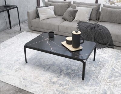 Table basse de salon effet marbre