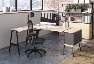 Bureau individuel avec retour 70 cm