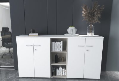 Armoire basse avec colonne centrale