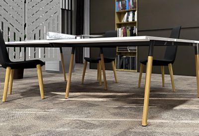 Bureau multiposte pied bois