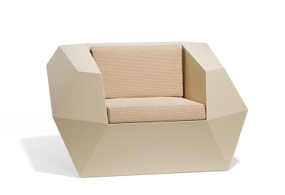 Fauteuil lounge design extérieur en résine recyclable