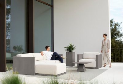 Canapé modulable design extérieur en résine recyclable