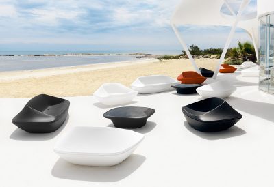 Fauteuil lounge design extérieur en résine recyclable