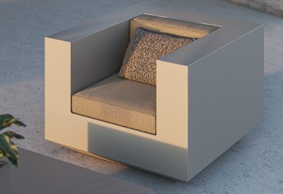 Fauteuil lounge design extérieur en résine recyclable