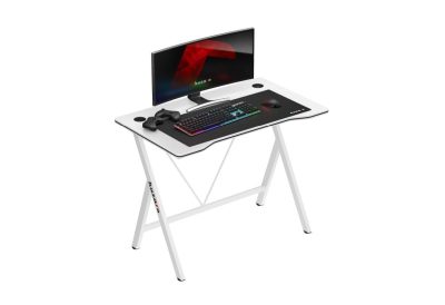 Bureau gaming ergonomique blanc 100 cm