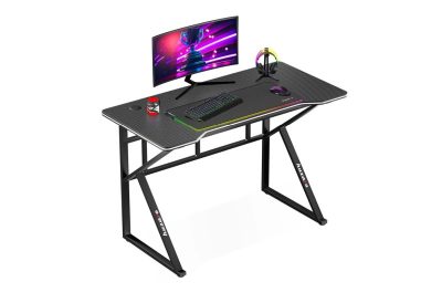Bureau gaming compact noir 120 cm