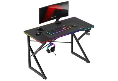 Bureau gaming RGB LED noir 120 cm