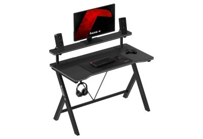 Bureau gaming noir compact 120 cm