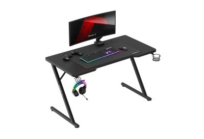 Bureau gaming noir 120 cm design ergonomique