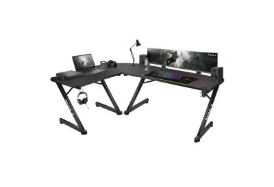 Bureau gaming d’angle 154 cm design carbone
