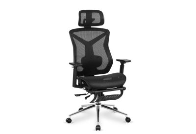 Chaise de bureau ergonomique noire réglable accoudoirs 3D