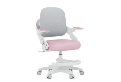 Chaise de bureau enfant ergonomique réglable rose grise