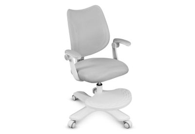 Chaise pivotante ergonomique enfant grise réglable