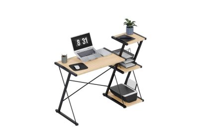 Bureau avec étagères en acier 116 cm universel