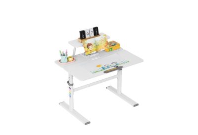 Bureau enfant réglable en hauteur gris 90 cm
