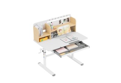 Bureau enfant réglable en hauteur ergonomique gris