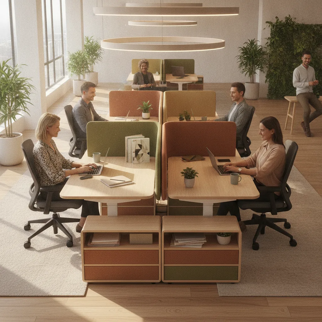 bureau pour open space 4 personnes